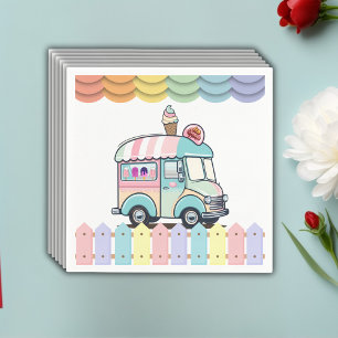 Modern Ice Cream Truck Sprinkles Baby Shower Napkin