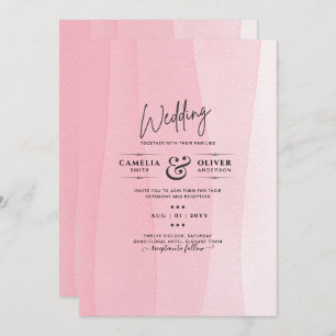 Modern Iced Pink Ombre Wedding Invites