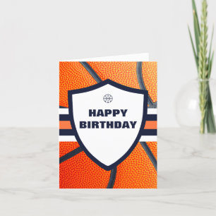 Modern iconic basketball logo HAPPY BIRTHDAY  Holiday Card