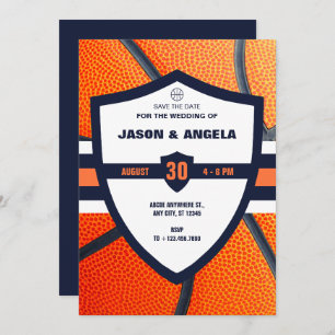 Modern iconic basketball logo wedding  save the date