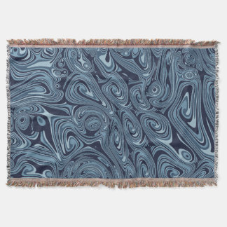 Modern Icy Blue Abstract Fluid Throw Blanket