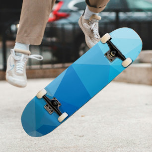 Modern Icy Blue Variation Geometric Pattern Skateboard