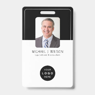 Modern ID card business company logo QR employee Badge
