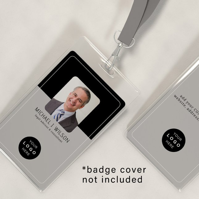 Modern ID card business company logo QR employee Badge (Creator Uploaded)