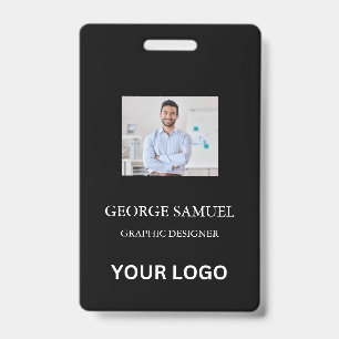 Modern ID Card   Custom Company Logo Employee QR Badge
