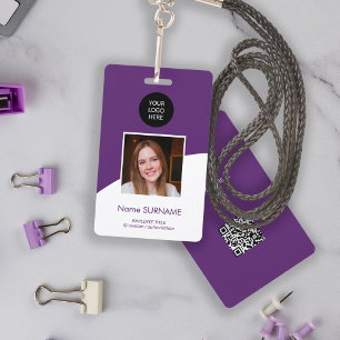 Modern ID card custom logo photo QR code ID Badge