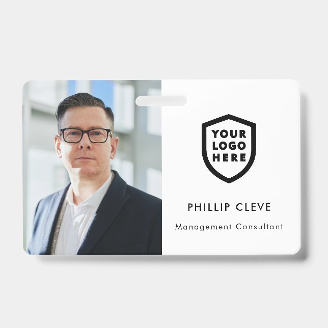 Modern ID Card | Logo Photo Business Employee Badge (Front)