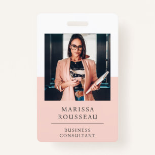 Modern ID Card   Minimalist Business Consultant ID Badge
