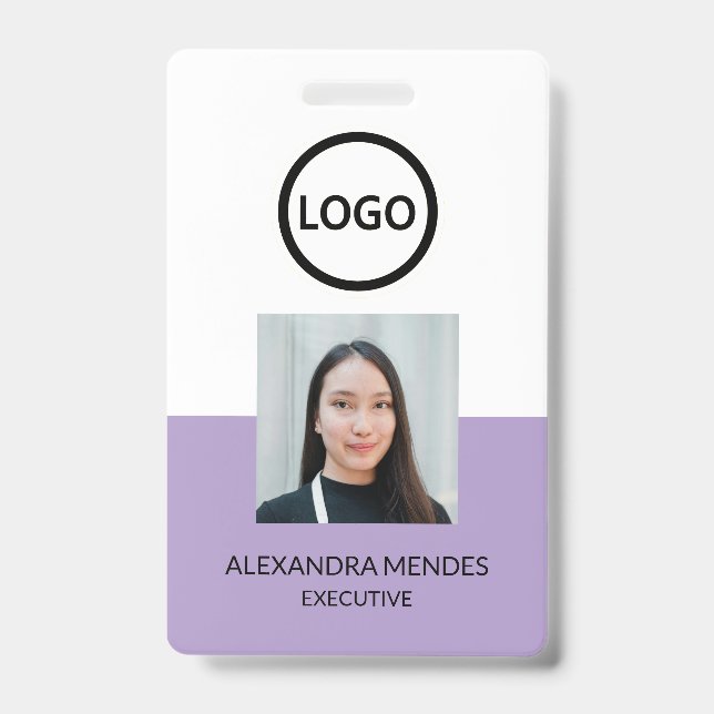 Modern ID Card, Minimalist Business Employee Badge (Front)