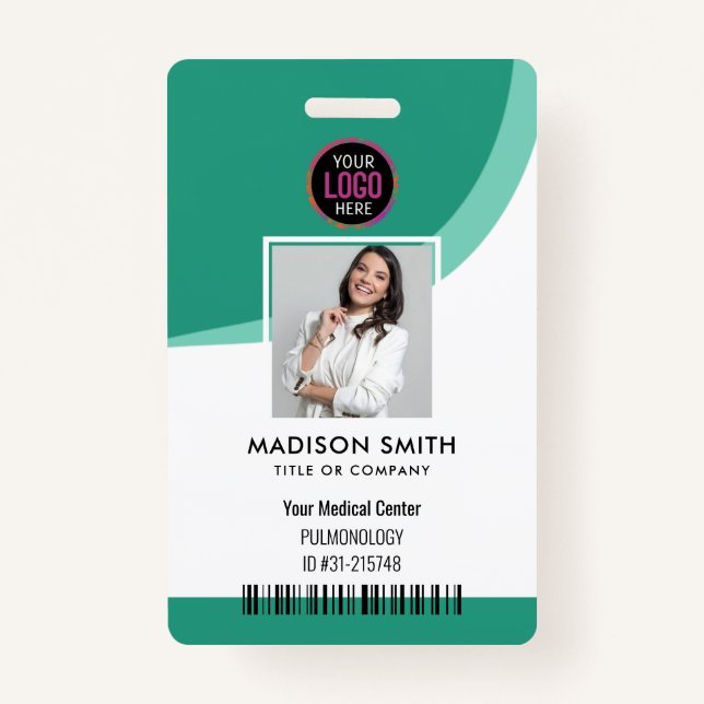 Modern ID Card | Minimalist Business Employee QR B ID Badge (Front)