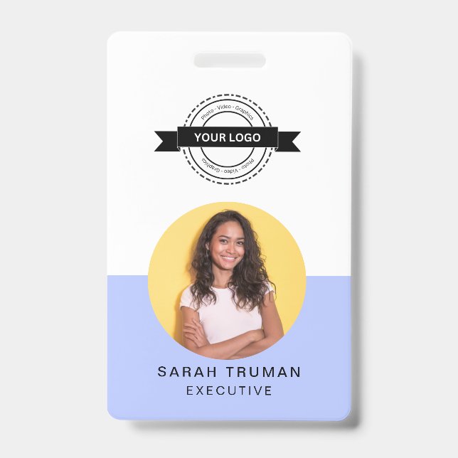 Modern ID Card | Minimalist Business Employee QR Badge (Front)