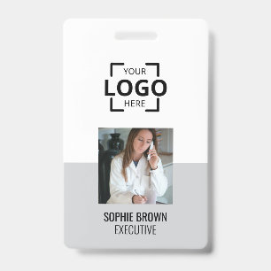 Modern ID Card Minimalist Business Employee QR Badge