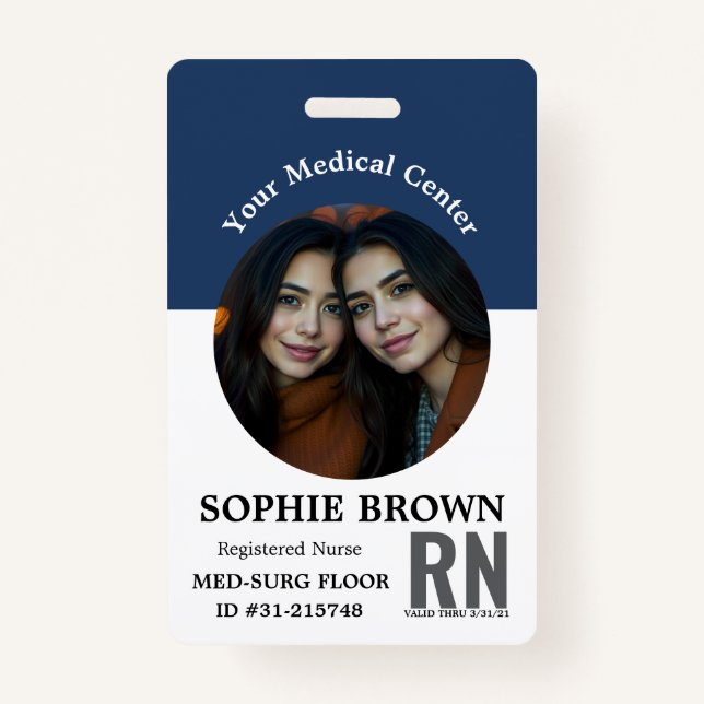 Modern ID Card | Minimalist Business Employee QR ID Badge (Front)