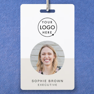 Modern ID Card   Minimalist Business Employee QR ID Badge