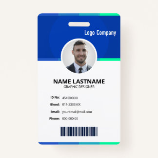 Modern ID Identification Card Photo Badge ID Badge