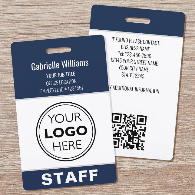 Modern ID Logo Security Staff Pass Blue Custom ID Badge (Creator Uploaded)
