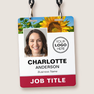 Modern ID Photo Business Logo QR Red Custom Badge