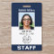 Modern ID Photo Security Staff Pass Blue Custom