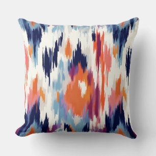 Modern Ikat Brushstroke Pattern Cushion