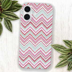 Modern Ikat Chevron Stripe Abstract Geometric iPhone 16 Case
