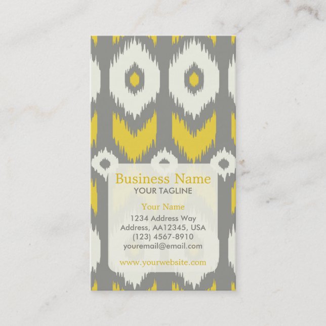 Modern Ikat Pattern Appointment Business Card (Front)
