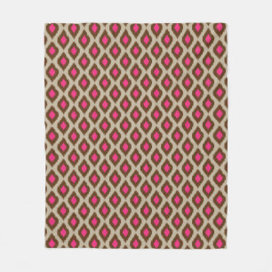 Modern ikat pattern fleece blanket