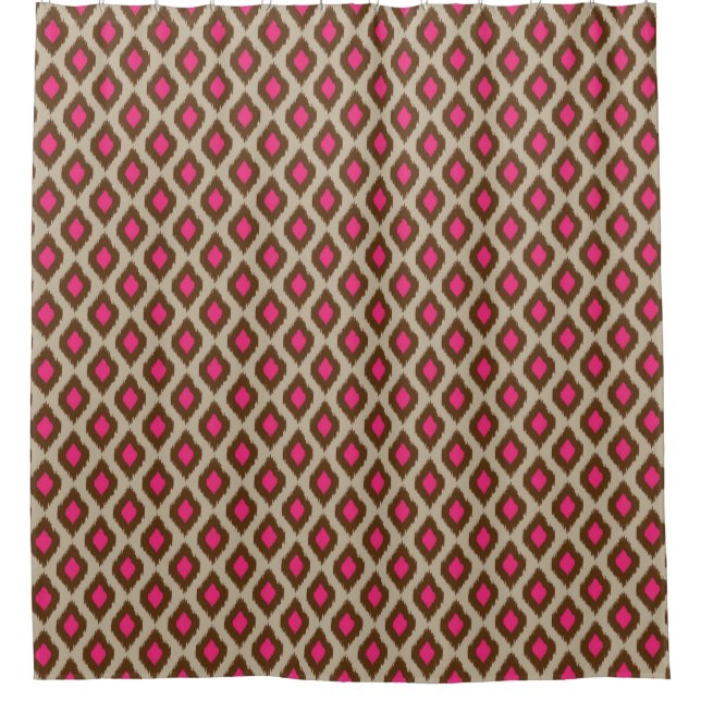Modern ikat pattern shower curtain (Front)