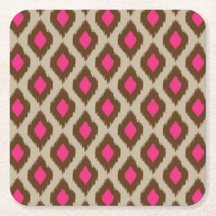 Modern ikat pattern square paper coaster