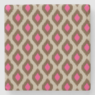 Modern ikat pattern stone coaster