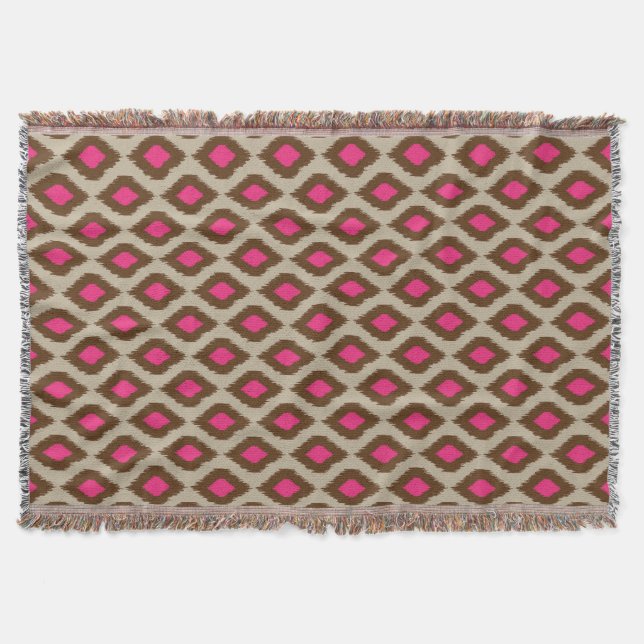 Modern ikat pattern throw blanket (Front)