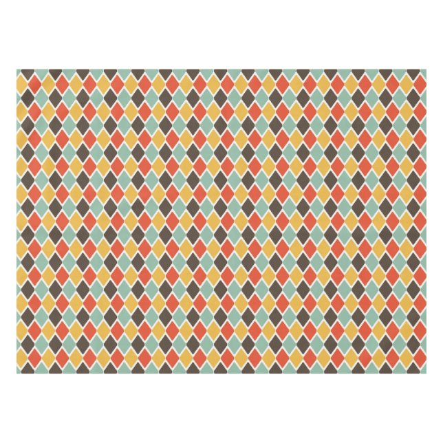 Modern ikat tribal fashion pattern tablecloth (Front (Horizontal))