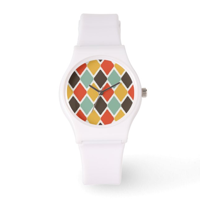 Modern ikat tribal fashion pattern watch (Front)