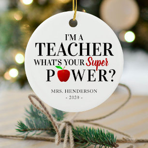 Modern 'I'm a Teacher' Teacher Appreciation Gift Ceramic Ornament