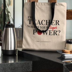 Modern 'I'm a Teacher'   Teacher Appreciation Gift Tote Bag