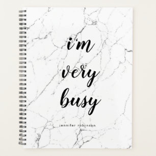 Modern "I'm very busy" Marble Stone Personalised Planner