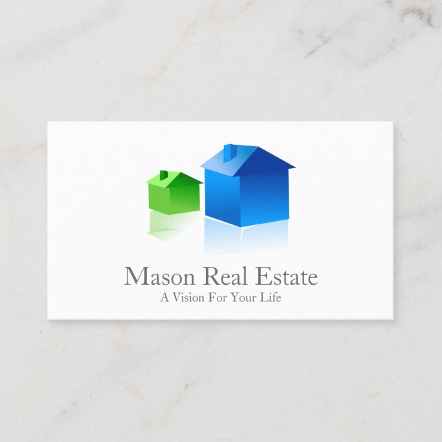 Modern Image of 2 houses - Real Estate Business Card (Front)