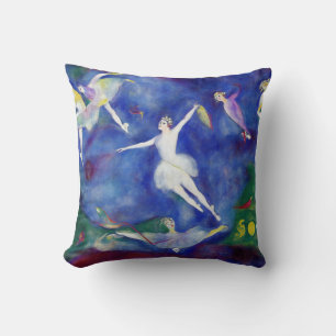Modern Impressionist Ballerinas in the Sky Cushion