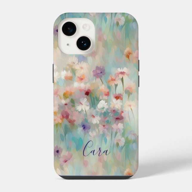 Modern Impressionist Flowers iPhone Case (Back)