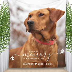 Modern In Loving Memory Personalised Pet Memorial Fleece Blanket