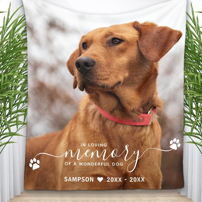Modern In Loving Memory Personalised Pet Memorial Fleece Blanket (Creator Uploaded)