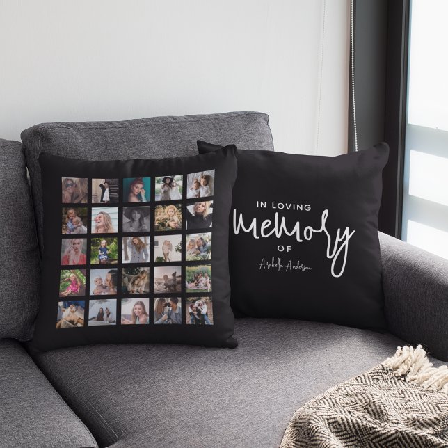 Modern In Loving Memory Photo Collage Cushion (Creator Uploaded)