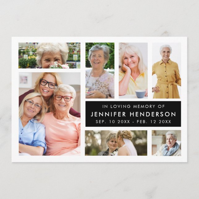 Modern In Loving Memory Photo Collage Funeral Program (Front)