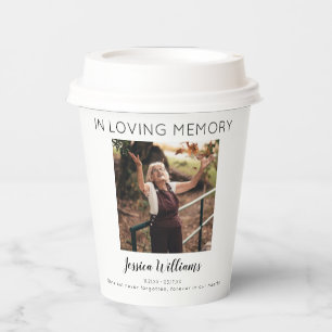 Modern In Loving Memory Photo Memorial Paper Cups