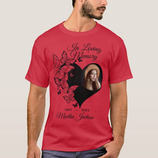 Modern 'In loving Memory' Photo Memorial  T-Shirt (Front)