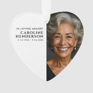 Modern In Loving Memory Photo Tribute Ornament