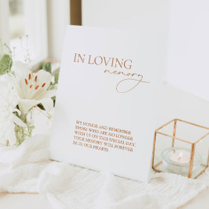 Modern In Loving Memory Simple Wedding Memorial Pedestal Sign
