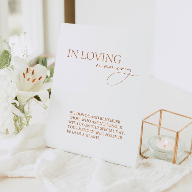 Modern In Loving Memory Simple Wedding Memorial Pedestal Sign (Creator Uploaded)