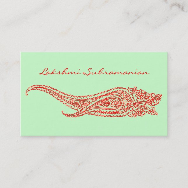 Modern India Paisley Business Cards (Front)