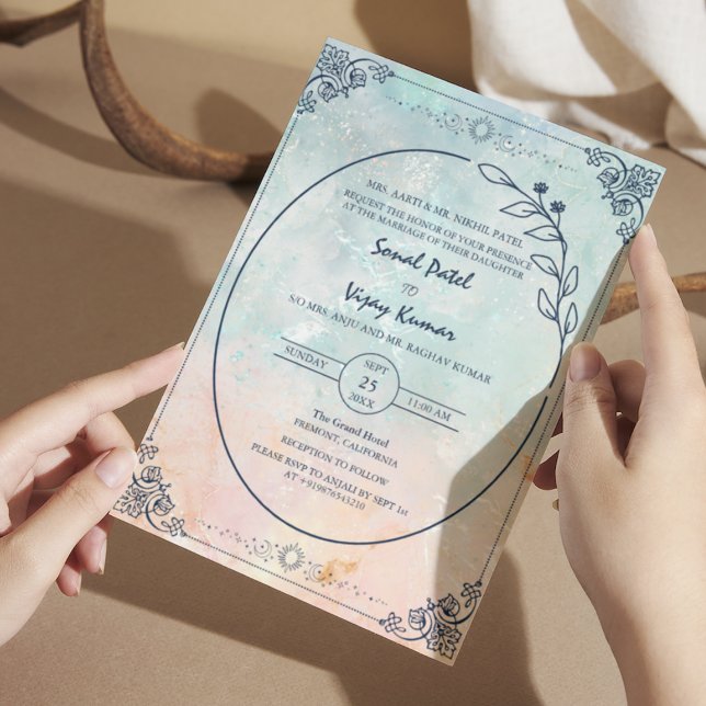 Modern Indian Hindu Wedding Beautiful Invitation (Creator Uploaded)