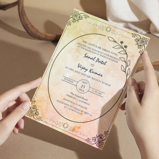 Modern Indian Hindu Wedding Beautiful Invitation (Creator Uploaded)